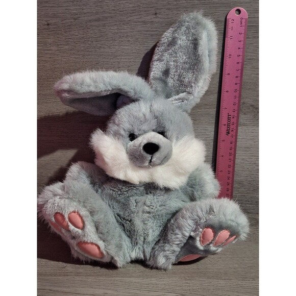 Vintage Arts Toy Hand Puppet Gray Bunny Rabbit Plush - Picture 1 of 5